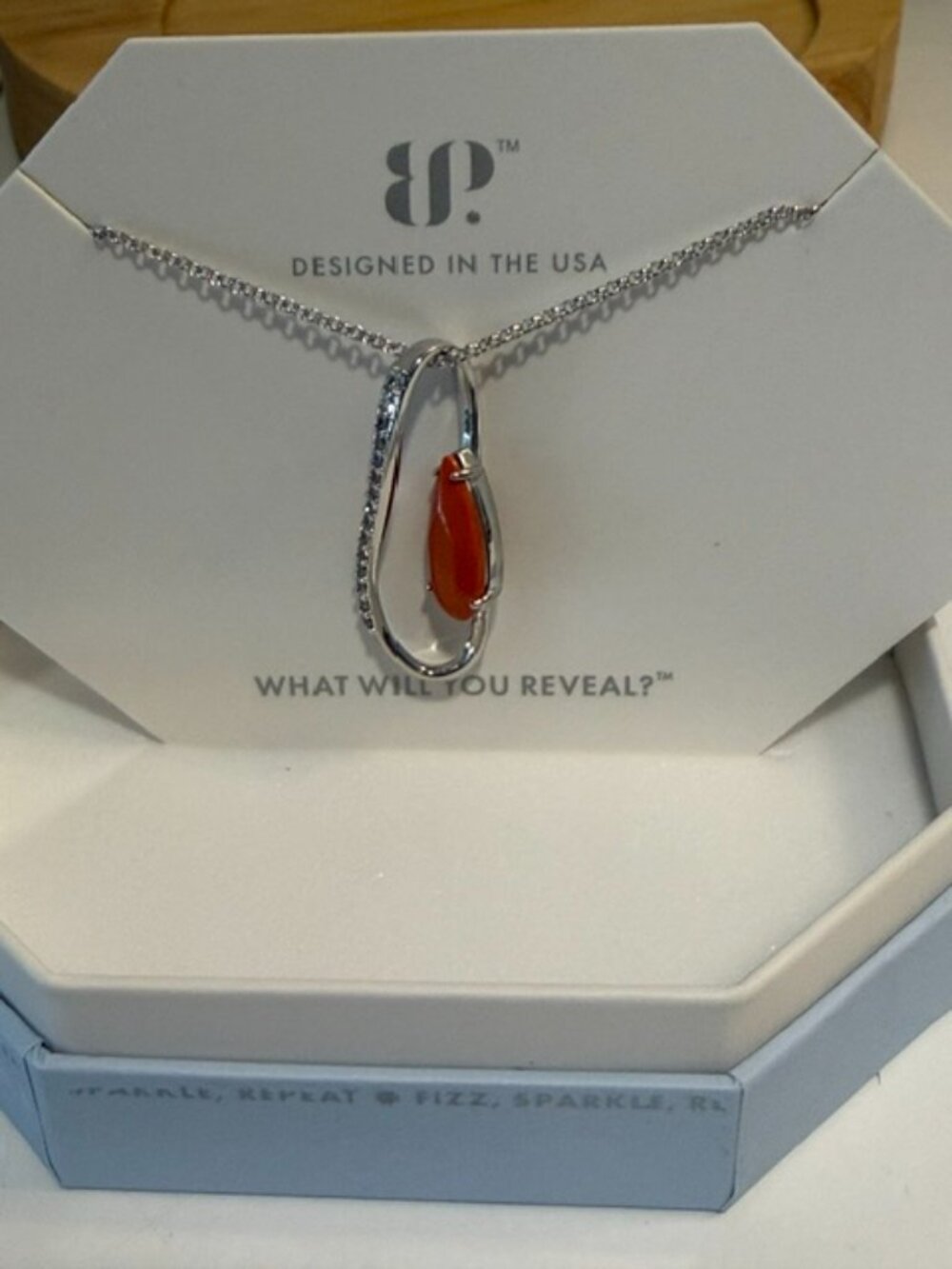 Bomb Party Necklace "Dripping In No Regrets" Carnelian Magnesite Rhodium NK71672